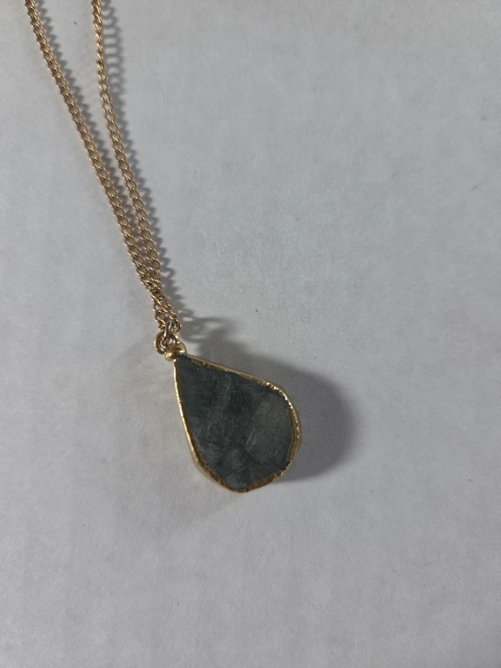 AMETHYST🍾Nwot🍾Gold Teardrop Druzy Pendant Necklace - Picture 5 of 5